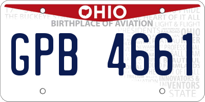 OH license plate GPB4661