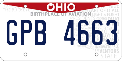 OH license plate GPB4663