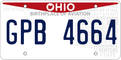OH license plate GPB4664