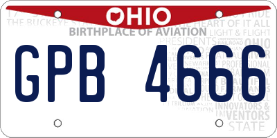 OH license plate GPB4666