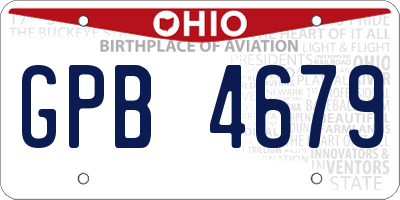 OH license plate GPB4679