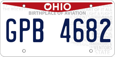 OH license plate GPB4682