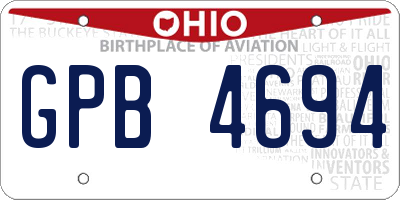 OH license plate GPB4694