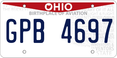 OH license plate GPB4697