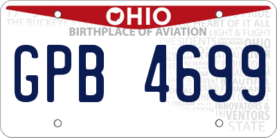 OH license plate GPB4699