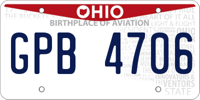 OH license plate GPB4706