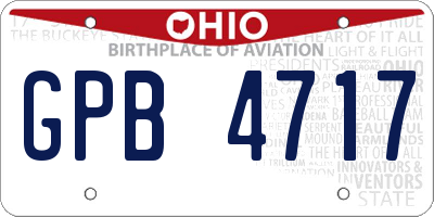 OH license plate GPB4717