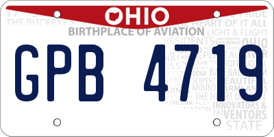 OH license plate GPB4719