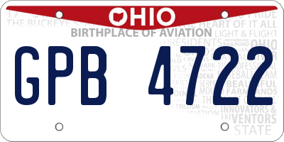 OH license plate GPB4722