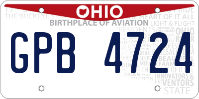 OH license plate GPB4724