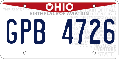 OH license plate GPB4726