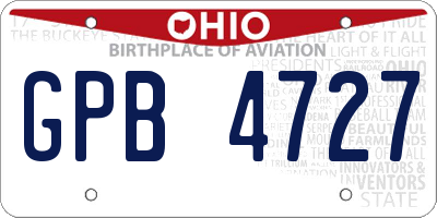 OH license plate GPB4727