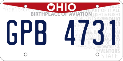 OH license plate GPB4731
