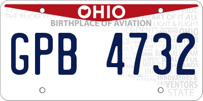 OH license plate GPB4732
