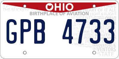 OH license plate GPB4733