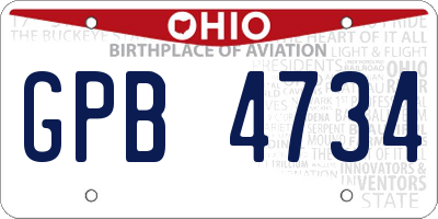OH license plate GPB4734