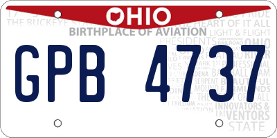 OH license plate GPB4737