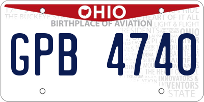 OH license plate GPB4740