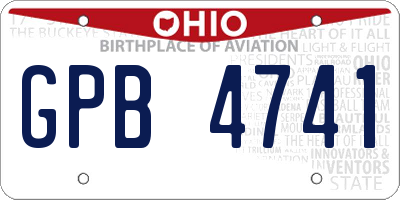 OH license plate GPB4741