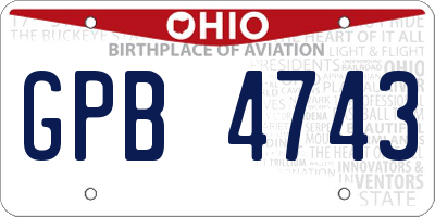 OH license plate GPB4743