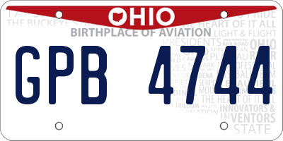 OH license plate GPB4744