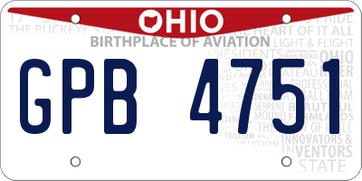 OH license plate GPB4751