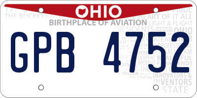 OH license plate GPB4752