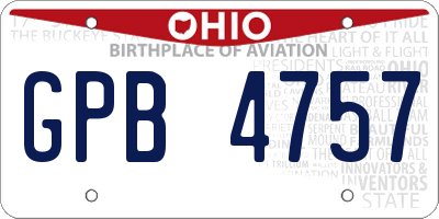 OH license plate GPB4757