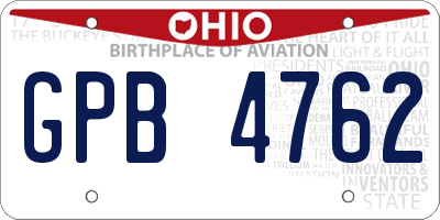 OH license plate GPB4762