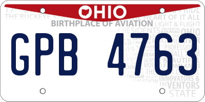 OH license plate GPB4763