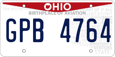 OH license plate GPB4764