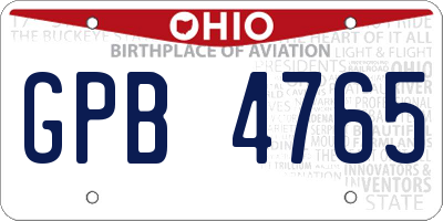 OH license plate GPB4765