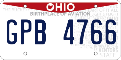 OH license plate GPB4766