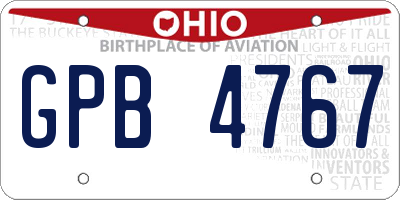 OH license plate GPB4767
