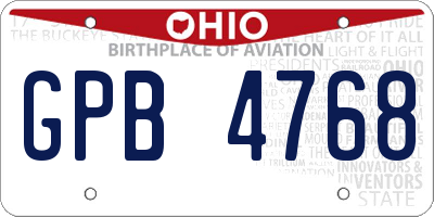 OH license plate GPB4768