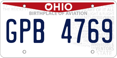 OH license plate GPB4769