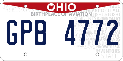 OH license plate GPB4772