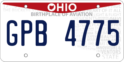 OH license plate GPB4775
