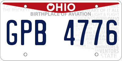 OH license plate GPB4776