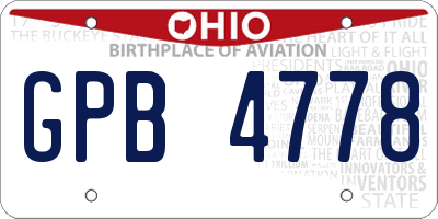 OH license plate GPB4778
