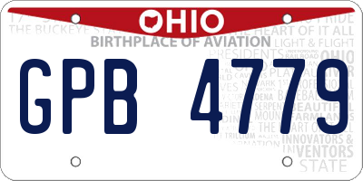 OH license plate GPB4779