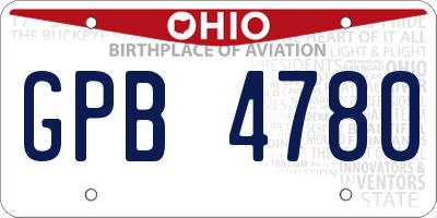 OH license plate GPB4780