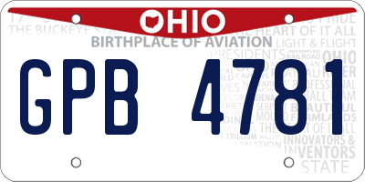 OH license plate GPB4781