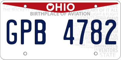 OH license plate GPB4782