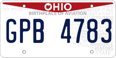 OH license plate GPB4783