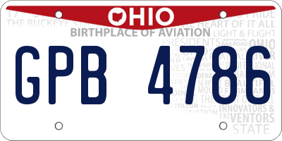 OH license plate GPB4786