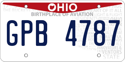 OH license plate GPB4787