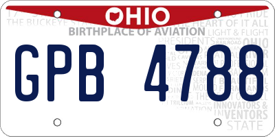 OH license plate GPB4788