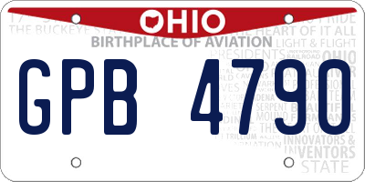 OH license plate GPB4790