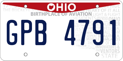 OH license plate GPB4791